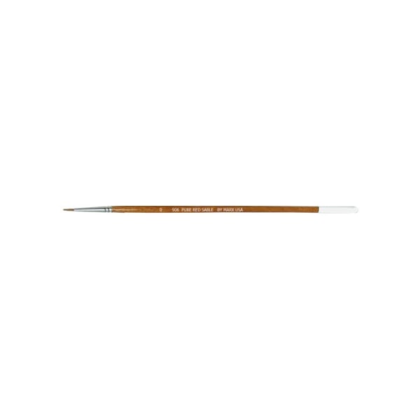 Size 0 Pure Red Sable Round Artist Brush, PK12